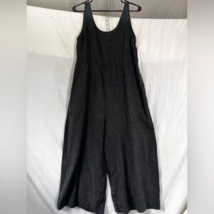 Patagonia Women M Garden Island Jumpsuit Black Hemp Lyocell Wide Leg Crop New